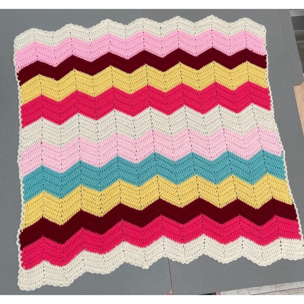 Baby Lilac blanket handmade crochet  newborn Baby 34"x34"